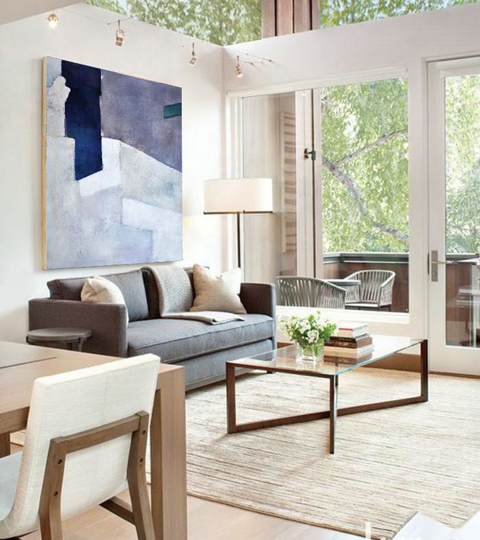 Hand Painted Extra Large Abstract Painting,Oversized Contemporary Art,Acrylic Painting Wall Art,Grey,Blue,White,Duck Green.etc